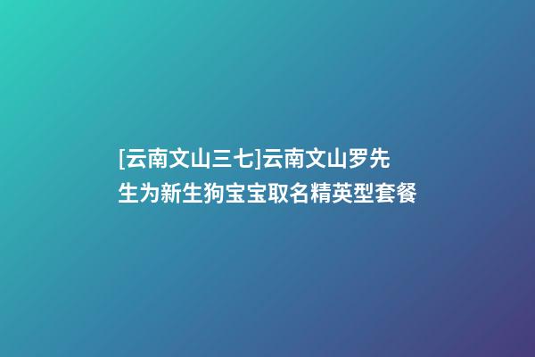 [云南文山三七]云南文山罗先生为新生狗宝宝取名精英型套餐-第1张-公司起名-玄机派